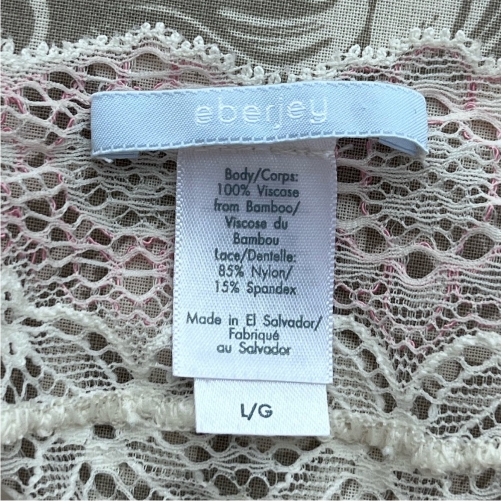 eberjey Lavender Sleep Romper with Lace Trim - Picture 2 of 5